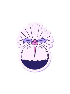 Dövme stili bir çıkartmanın dönen hareketli animasyonu Noel pudingi söylüyor.