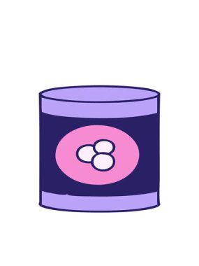 Bir kutu şeftalinin karikatür karalamalarının hareketli animasyonu