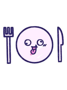 Yemek Tabağı Tebeşir Çiziminin hareketli animasyonu