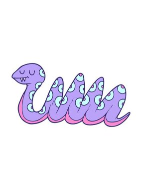 Çizgi film yılanının hareketli animasyonu