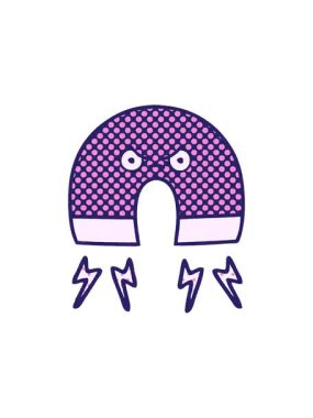 Bir mıknatısın çizgi roman stili karikatürünün dikkat çekici animasyonu