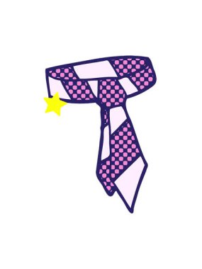 Parlayan yıldızlar çizgi film çizgili kravatın animasyonunu etkiler.