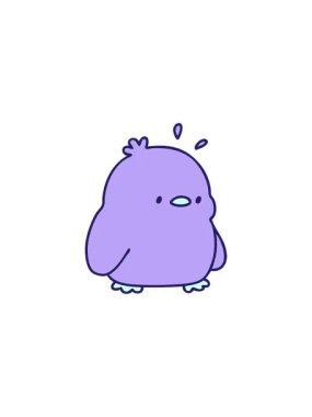 Şirin bir yavru kuşun gösterişli satış animasyonu