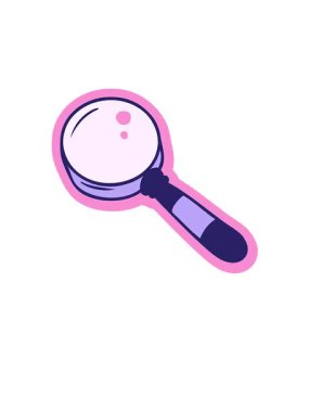 Yüksel ve süzül el animasyonu çizilmiş çıkartma çizgi film büyüteç karalaması