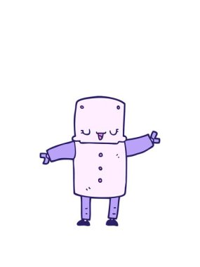 Çizgi film robot karakterinin animasyonunu genişletiyor