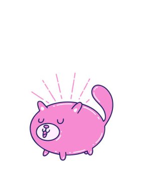 Gülümseyen kedi dövmesinin hareketli animasyonu