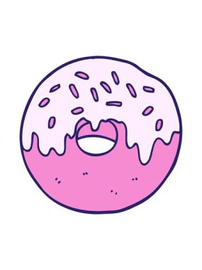 Çizgi film donut görüntüsünün hareketli animasyonunu oynat