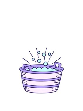 Geleneksel dövme stili teneke banyosunun hareketli canlandırması