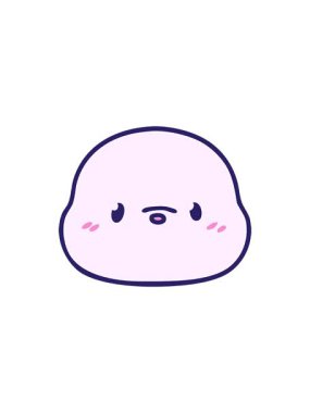 Küçük fok suratlı sevimli karikatürün radyoaktif ışıltılı animasyonu