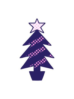 Bir Noel ağacının karikatürünü salla ve duraklat