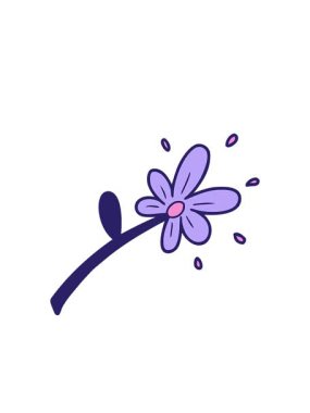 Karikatür çiçek çiziminin yanıp sönen radyal çizgileri