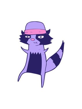 Çizgi film rakununun canlandırmasını salla ve durdur