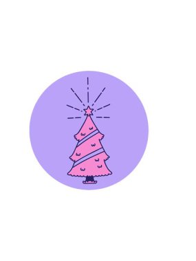 Dövme stili yılbaşı ağacının yıldızlı yatay titreşimli animasyonu