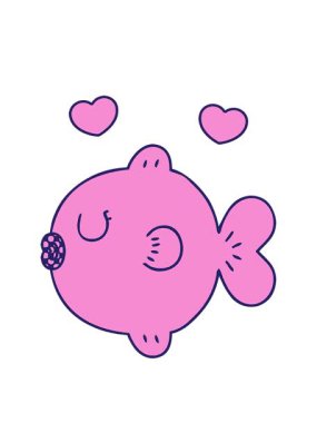 dönen kalpler çizgi roman stili tuhaf karikatür balıklarının animasyonları