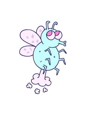 El çizimi çizgi film sineğinin animasyonunu salla ve durdur