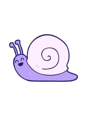 Salyangoz çizgi film elementinin basınçlı animasyonu