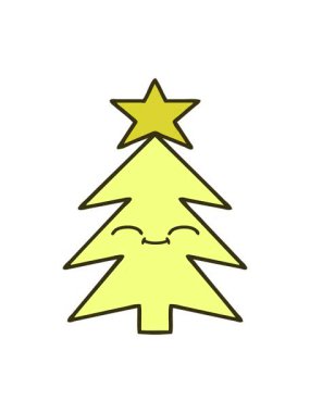 Noel ağacının sevimli çizgi filminin renk animasyonu değişiyor