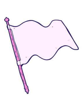 Çizgi film beyaz bayrağının canlandırma efektini göster