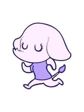 Titrek hareketli sevimli bir fil çizgi filminin animasyonu.