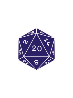 Doğal 20 D20 zar atışının gösterişli satış animasyonu