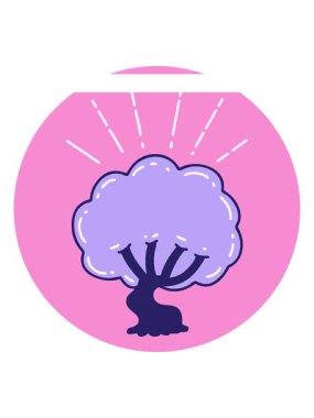 Dövme stili ağaç çizgi filminin animasyonunu çalıştır