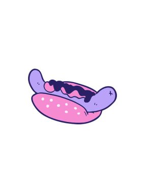 Çizgi film taze lezzetli sosislinin radyoaktif parlak animasyonu