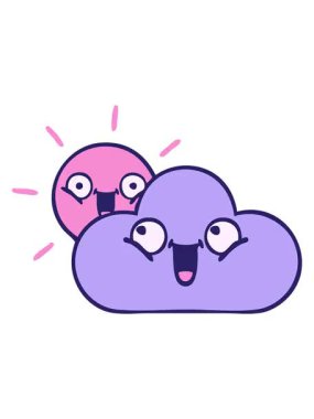 Tatlı fırtına bulutu ve güneşin titreyen hareketli animasyonu