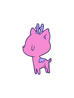 Tatlı çizgi film geyiğinin dönen hareket animasyonu