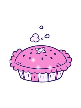 Fırından yeni çıkmış karikatür turtasının ışıltılı etkisi.