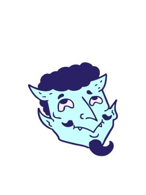 karikatür şeytan yüzünün hareketli animasyonu