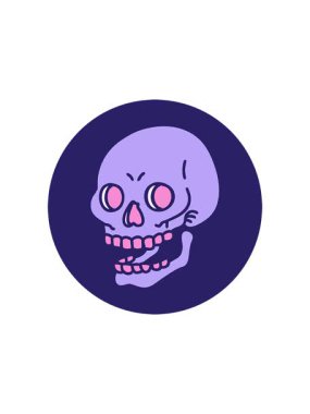 Bir kafatasının ikonik dövme tarzının yıldız patlaması etkisi canlandırması