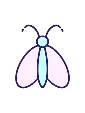 Kelebeğin basit cesur çizgi filminin hareketli animasyonu