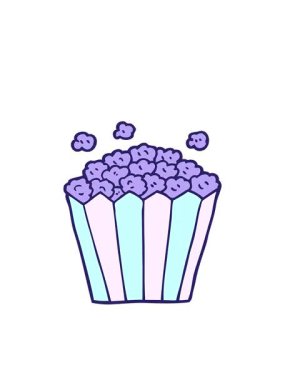 bir çizgi filmin hareketli animasyonu karalama sineması patlamış mısır