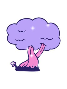 Çizgi film karalama ağacının ışıltı etkisi