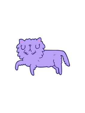 Çizgi film kedisinin eğlenceli bir çiziminin yıldız patlaması etkisi animasyonu