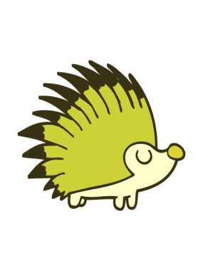 Çivili kirpinin çizgi film karalamalarının renk değişimi