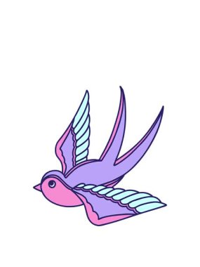 Dövmenin animasyonunu geleneksel bir kırlangıç stiliyle genişletiyor.