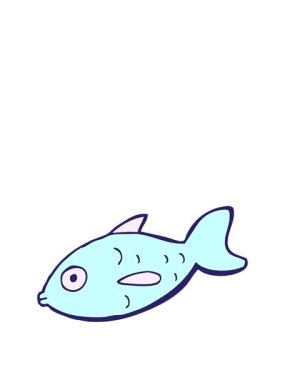 Çizgi film balık çiziminin animasyonunu genişletiyorum