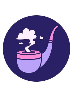 Sigara içenlerin çizgi film elementinin hareketli animasyonunu oynat