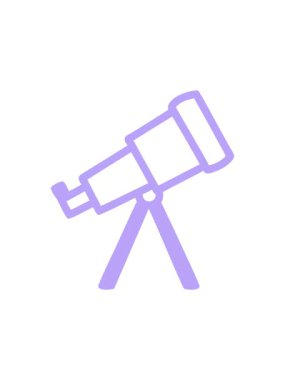 Astronomi teleskop simgesi simgesinin dönen hareket animasyonu