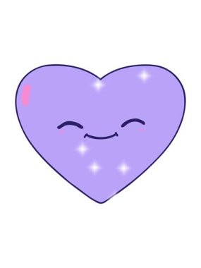 Mutlu aşk kalbi çizgi filminin parıltı etkisi.