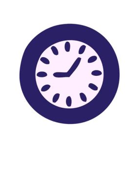 Bir duvar saati karikatürünün yükseliş ve yüzme animasyonu