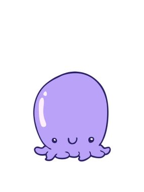 Sevimli ahtapotun zıplama hareketi animasyonu