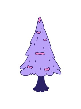 el çizimi çizgi film karalamalarının animasyonunu bob ve duraklat tek karla kaplı ağacı