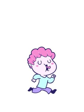 Zıplayan adam çizgi film şarkıcısının animasyonu