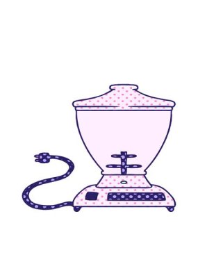 hareketli el animasyonu çizilmiş bir yemek mikserinin karikatürü.