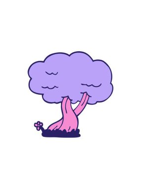 Çizgi film karalama ağacının radyoaktif parlayan animasyonu