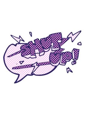 El yazısıyla çizilmiş çizgi roman baloncuğu çizgi filminin hareketli animasyonunu oynat. Kapa çeneni.