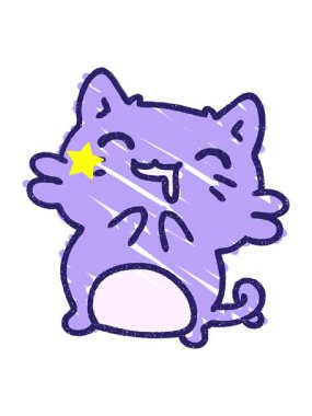 Parıldayan yıldızlar Kedi Tebeşiri Çiziminin animasyonunu etkiler