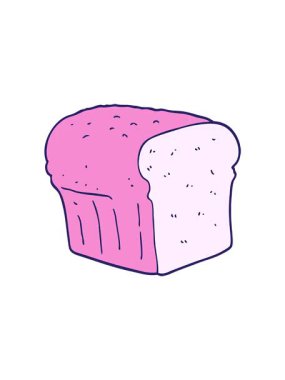 Ekmeğin düz renk çiziminin dönen hareket canlandırması